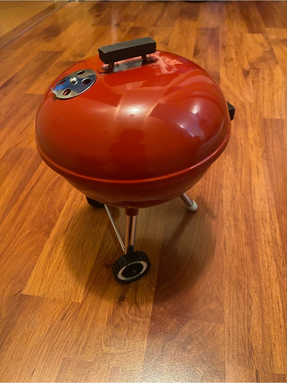 VTG Red Weber Smoker Teleflora BBQ Mini Miniature Grill With Lid Grate 8" x 6"